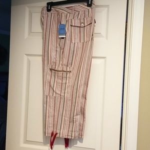 NWT Izod pinstripe petite capri pants